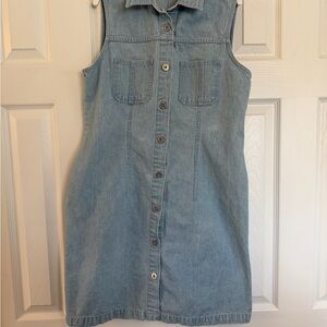 Sonoma Light Blue Denim Button-Front Sleeveless Dress